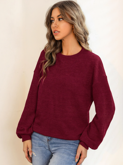 Chique & Gezellige Effen Drop Shoulder Pullover