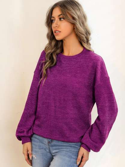 Chique & Gezellige Effen Drop Shoulder Pullover